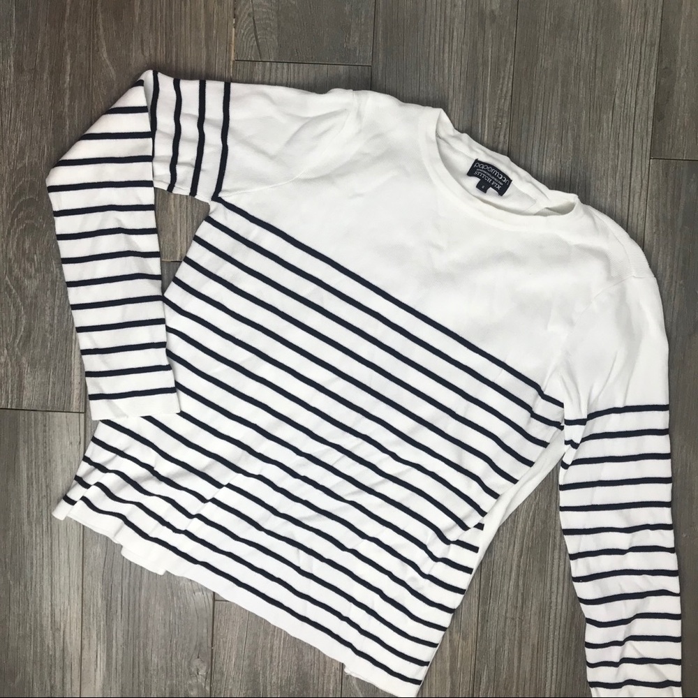 StitchFix Striped Sweater w/ Split Back Detail